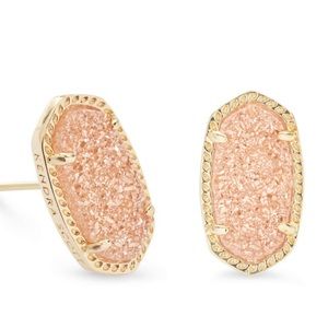 Ellie earring in GOLD and sand drusy stone